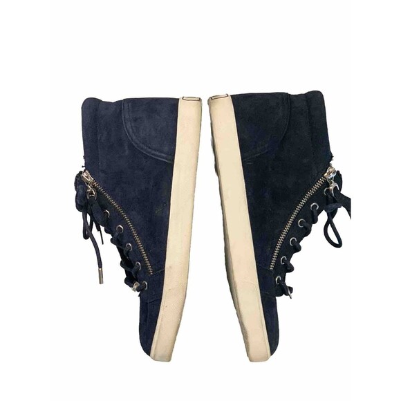 LRL Ralph Lauren Reace Leather Duel Zipper Mid top Sneaker Sz 8B Shoes 13297 F18 - Picture 4 of 9